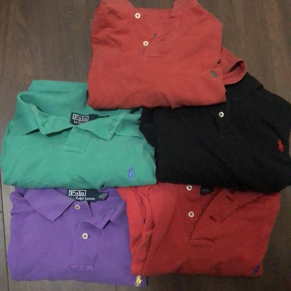 Lot of 5 Polo Ralph Lauren Shirts Short sleeve XL